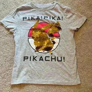 Pikachu T-Shirt Pokémon,Pokéball, Flip Sequin tee